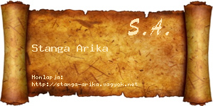 Stanga Arika névjegykártya